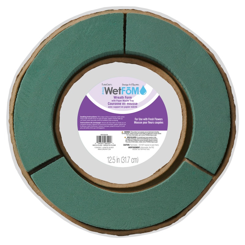 Artesia WetFōM Wreath with Paper Mache Tray - Green (Bulk)